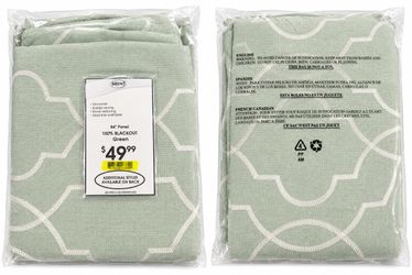 Brent 84" Blackout Curtain Panel Green