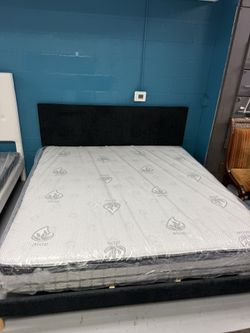 King Platform Bed Frame With Mattress Pillow Top 
