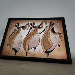 Canvas Painting w/wood trim