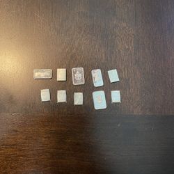 Lot Of 10 ( 1 Gram Bars ) .999 Fine Silver 