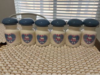International Heartland 6 Spice Jars w/ Lids Farm Land Country House Vintage.