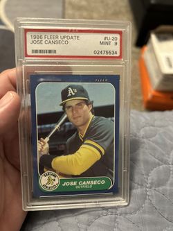 Jose Canseco Rookie Card Graded 9 Mint Condition 