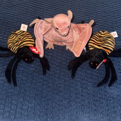 **Beanie Babies** Set Of 3 Batty 1997 & 2 Spinners 1996