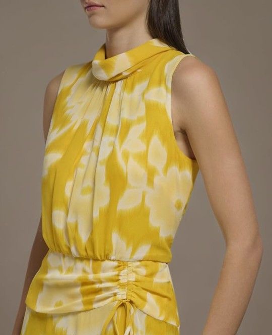 Karl Lagerfeld Brand, Women's Dress, Yellow And White, Size 8, Good Conditions