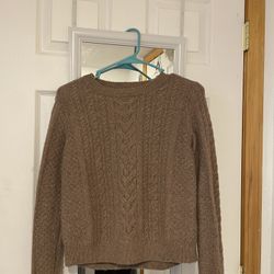 Cropped Cable-Knit Sweater