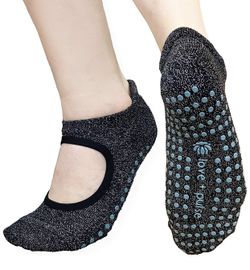 BRAND NEW Yoga/Barre/Fitness/Hospital&Home use Socks (love + pulse) 3 PAIRS