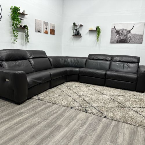 Natuzzi Leather Recliner Sectional Couch - Free Delivery 