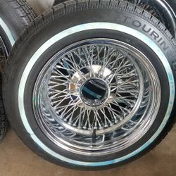 13x7 All Chrome 72 Crosslace Spoke Wirewheels