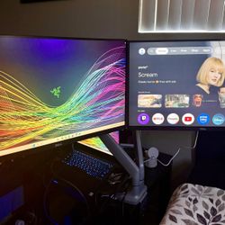 Dual 27” Dell UHD IPS + Dual Arms