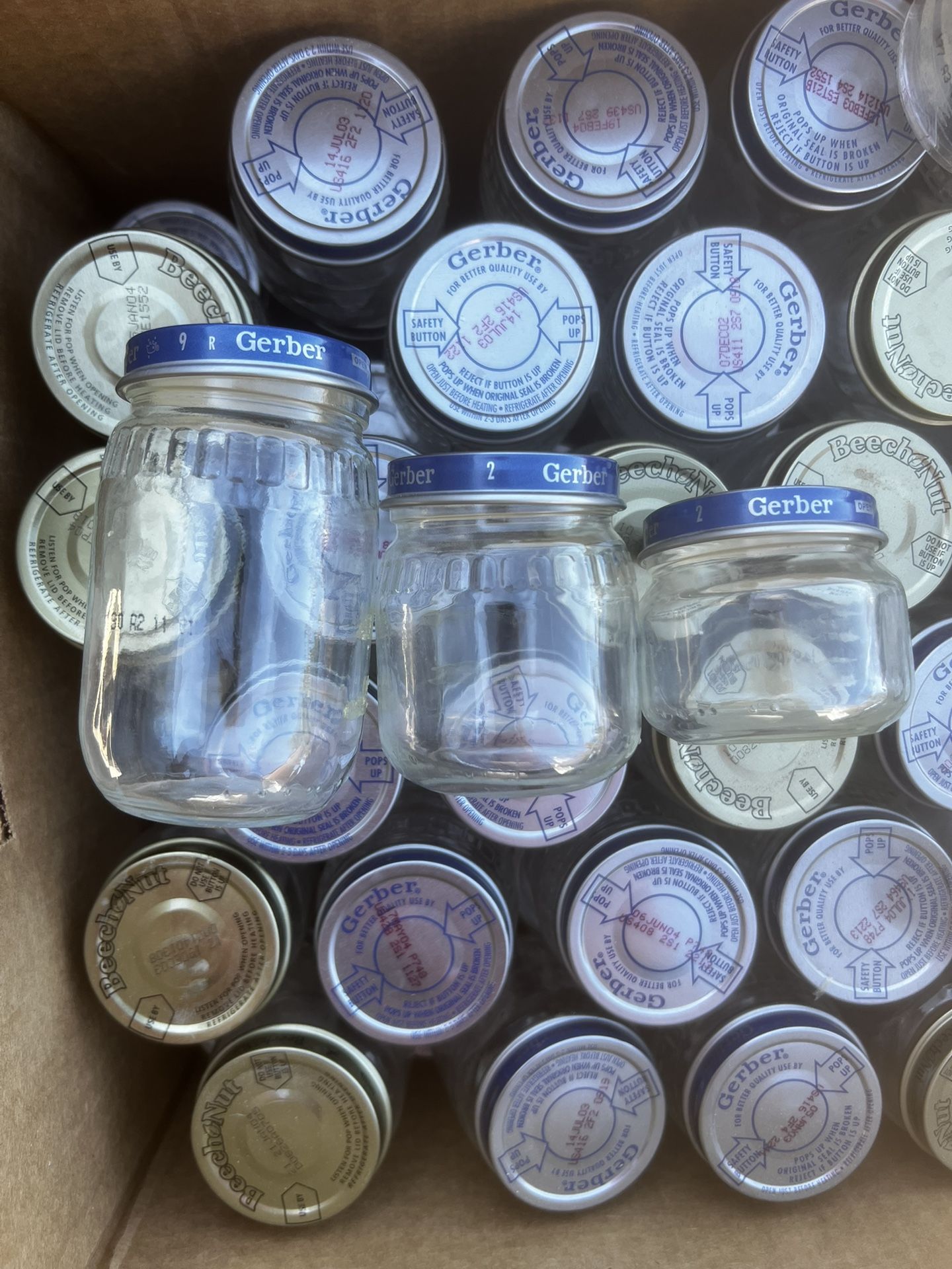 Used Glass Baby Food Jars