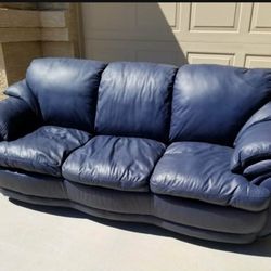 Blue Leather Couch Sturdy