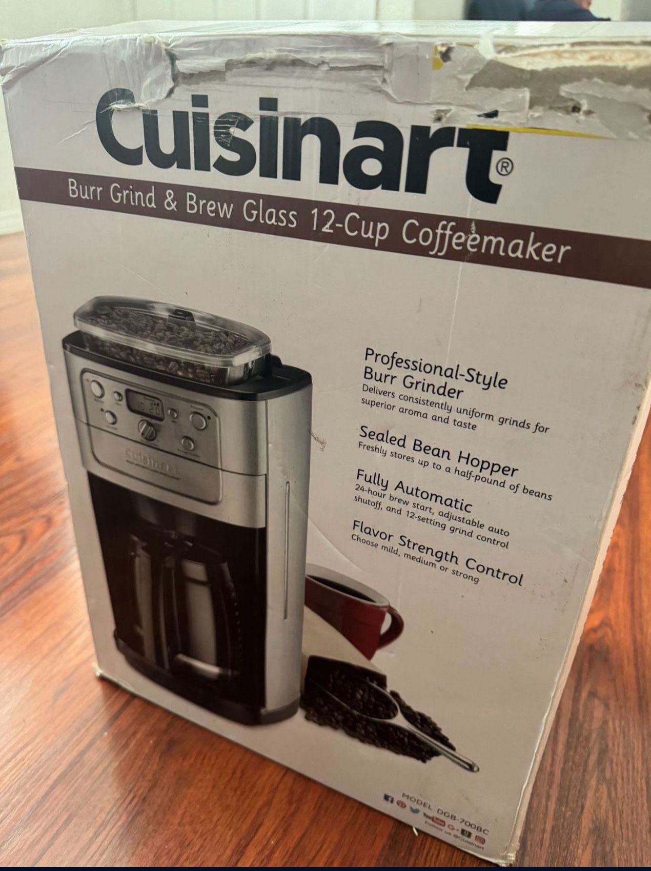 Cuisinart Grind Brew 12 Cup Coffeemaker, Chrome $70