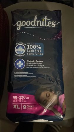 Goodnites - Girls XL - 9 count package (NEW)