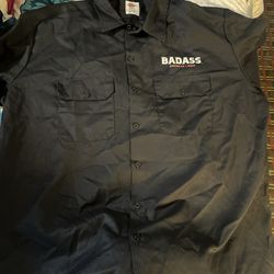 PROMOTIONAL KID ROCK "BADASS AMERICAN LAGER" GRAPHIC DICKIES BUTTON UP