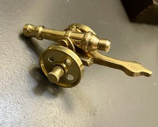 Gold Tone Metal Mini Cannon - Decor