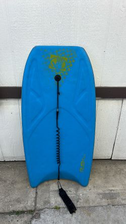 Bodyboard with Coiled Leash – Blue