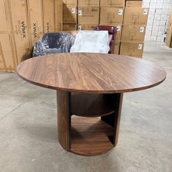 Dark Oak Round Table For 4-6 People 