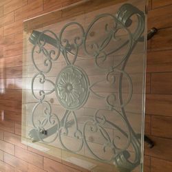 Elegant Glass Top Square Coffee Table