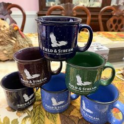 Field and streams heavy coffee cups