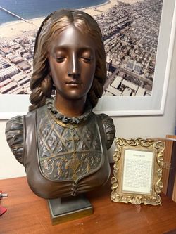 1(contact info removed) Bronze Joan of Arc Bust Sculpture