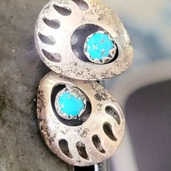 Handmade from sterling silver and turquoise earrings