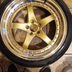 18 inch rim xxr 565  hypergold/ platinum lip wheel 18x9.5