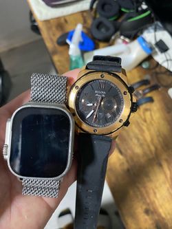Bulova Marine Star Chronograph Watch and Apple Watch