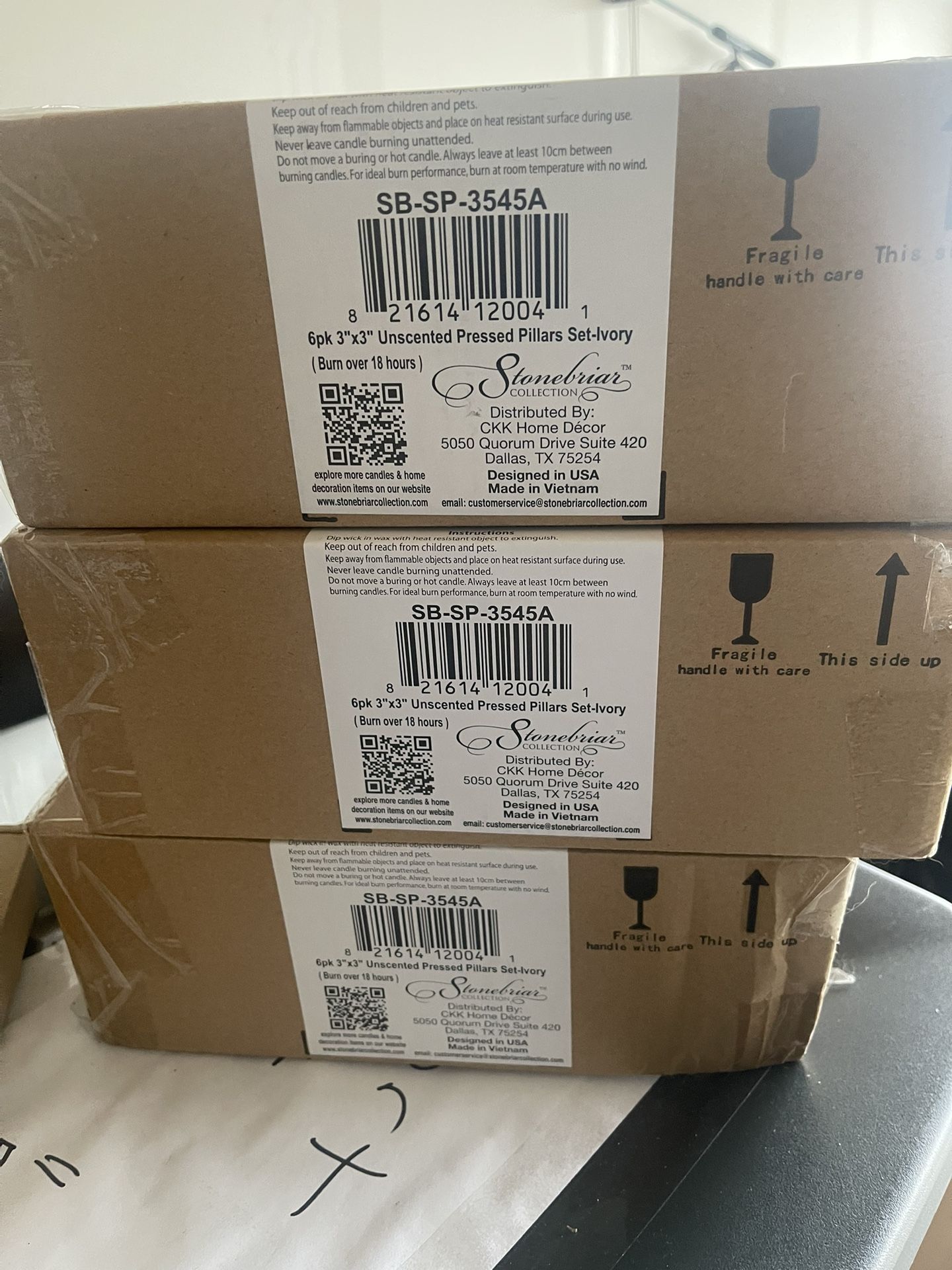 18 3inch Tall Ivory Wedding Candles Never Used