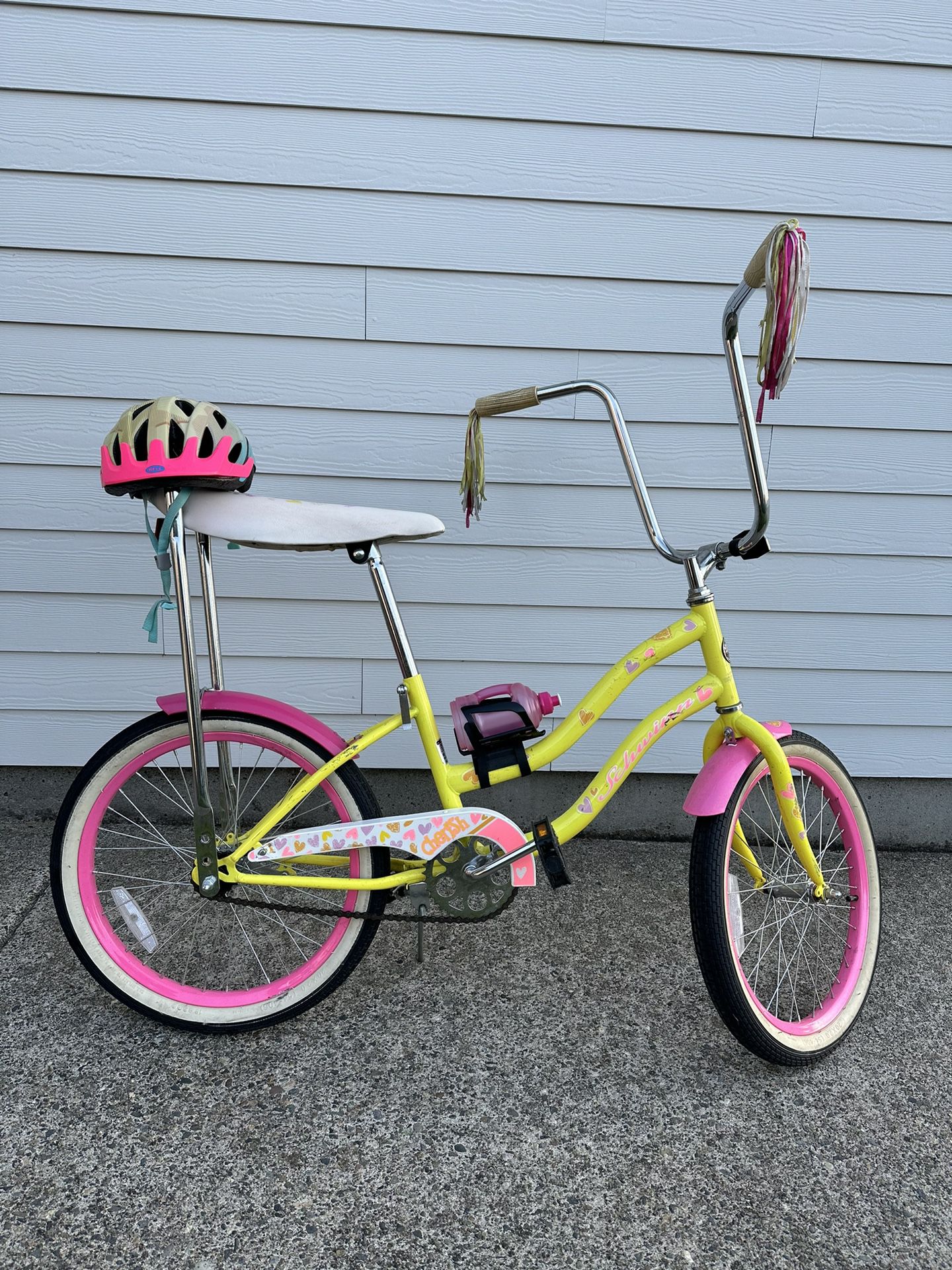 Classic Schwinn 20” Girls Bike And Helmet 