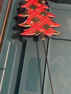 Buffalo Plaid Christmas Tree Garden Stake