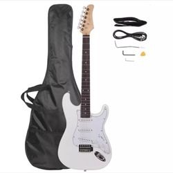 Full Size Electric Guitar, Case and Accessories Pack Beginner Starter Package, Black