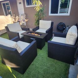 New fire pit patio set/ Outdoor Furniture/ Conversation Set