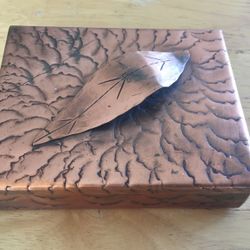Hammered Copper Two Card Deck Holder