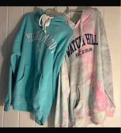 2 sweatshirts Rhode Island beach Hoodie XL LOT Watch Hill Misquamicut RI Blue Tie Dye Baypointe hoodie sweatshirt flaws