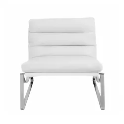 Cammeo white real leather chair
