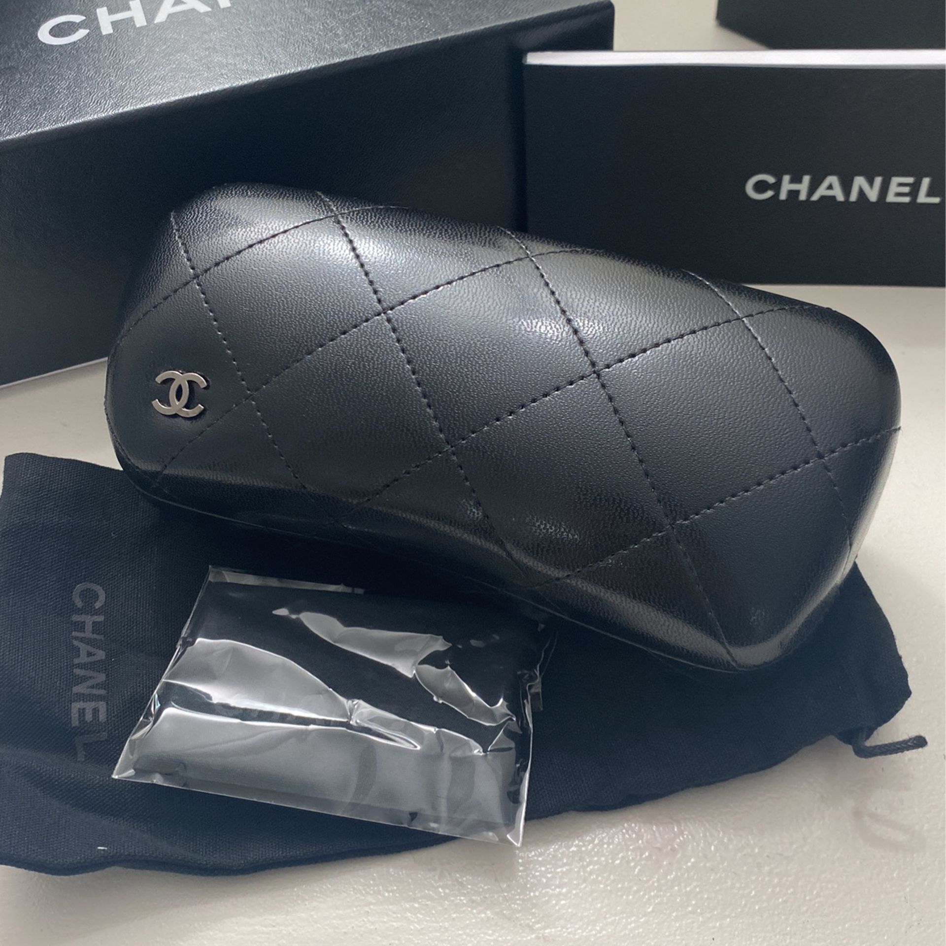 Chanel Stitched Logo Embossed Sunglasses Case