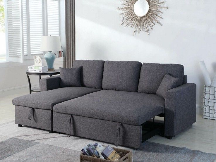 Gray Fabric Reversible Sleeper Sectional *BRAND NEW-IN-BOX*