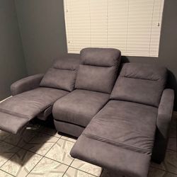 Modern Grey 3 Seater Power Reclining Sofa | Must Go Today