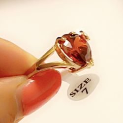 Red Heart Ring  Size 7