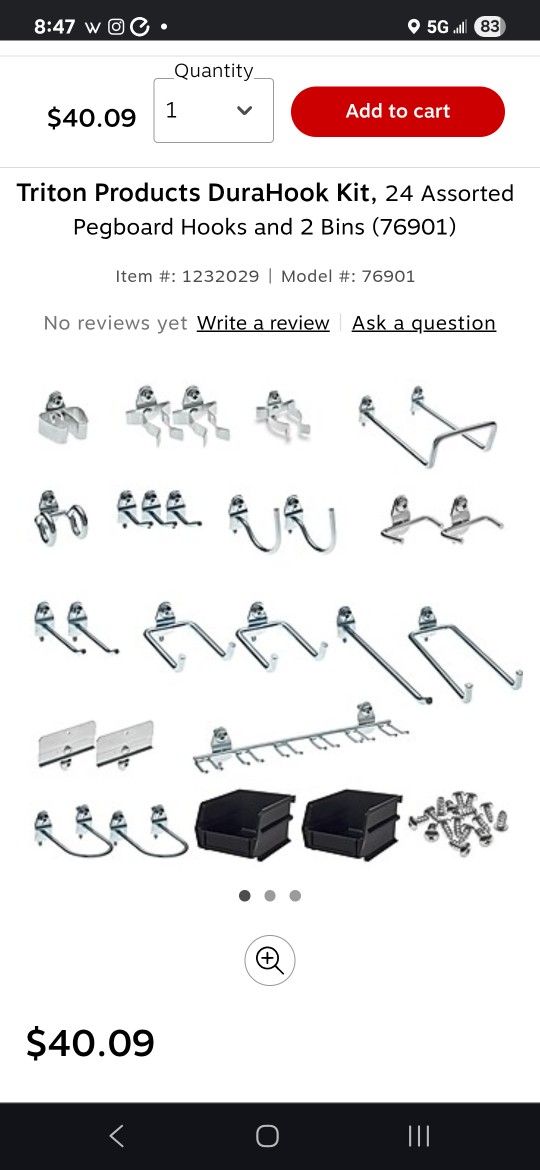 Durahook Pegboard 24 Piece Set