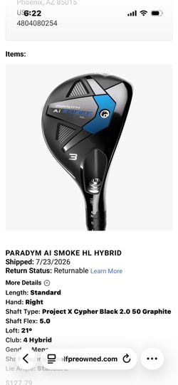 Callaway 4 hybrid PARADYM NEW GRIP