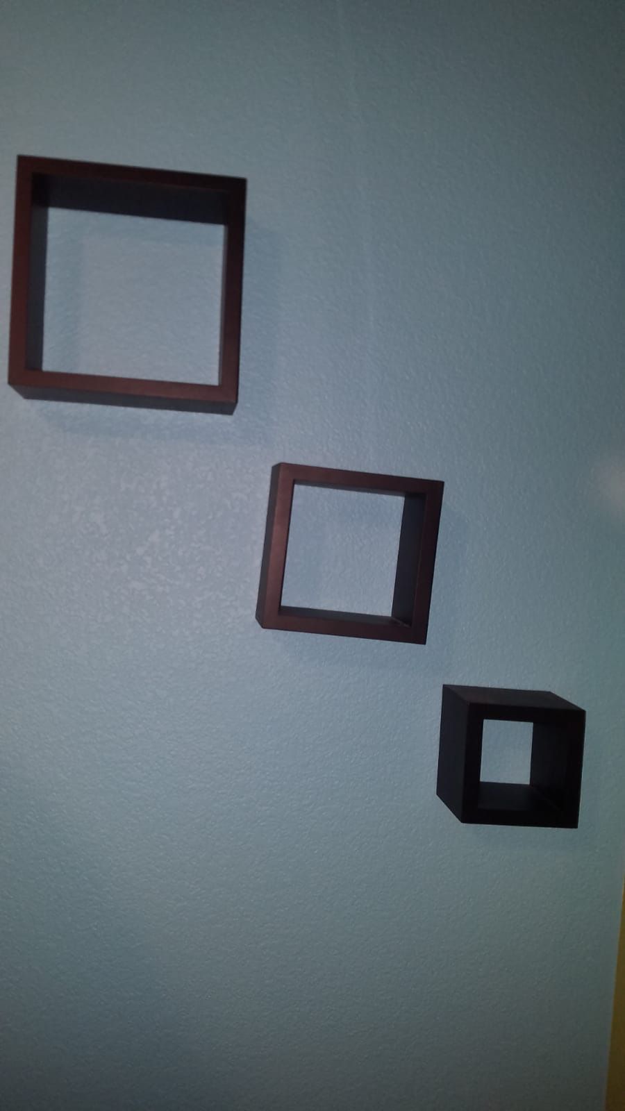 Floating Wall Mount Square Cube Shelves Set of 3 Black