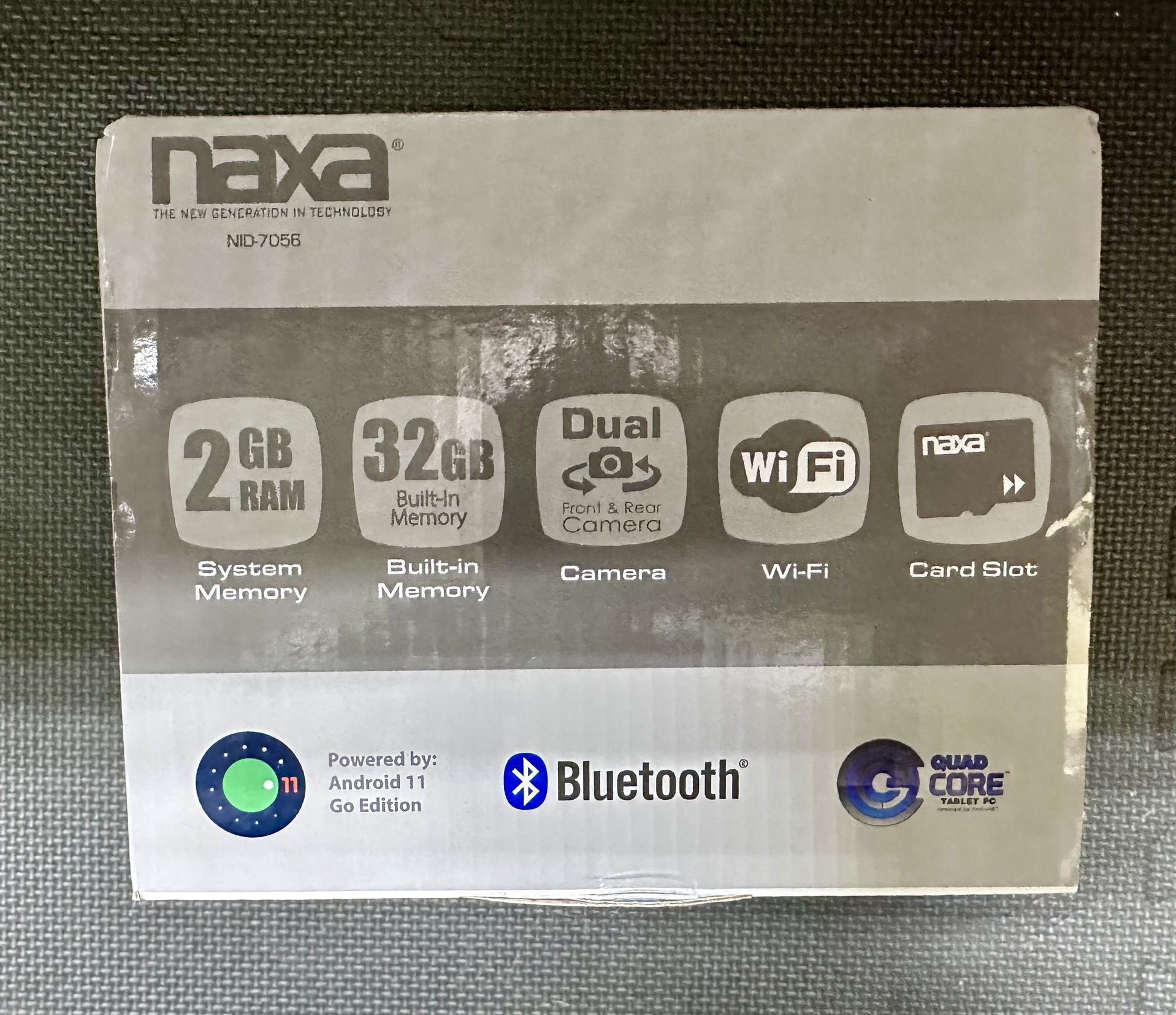Naxa 7” Core Android 11 Tablet With USB Keyboard Case and Headphones
