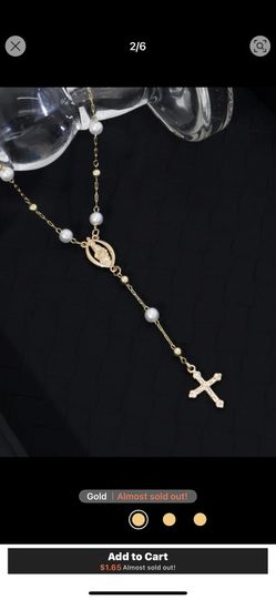 *SALE* Cross and Virgin Mary Pendant Y Shape Necklace 