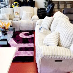 ⭐️New Power Reclining Sofa Set With USB Plugs. Get It Home Now For Only $49 And Pay Later 