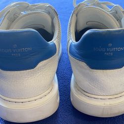 Authentic Louis Vuitton Beverly Hills White And Royal Blue Men’s Sneakers Size 11 US (Size 10 FR). Comes with Extra LV White Shoelaces.