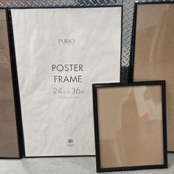 (4) POSTER FRAMES ... >> Used <<  (3) 36x24 and (1) 20x16