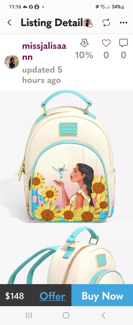 Loungefly Disney Pocahontas Mini Backpack