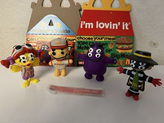 complete set cactus plant adult happy meal toys including rare wrist band & BOX