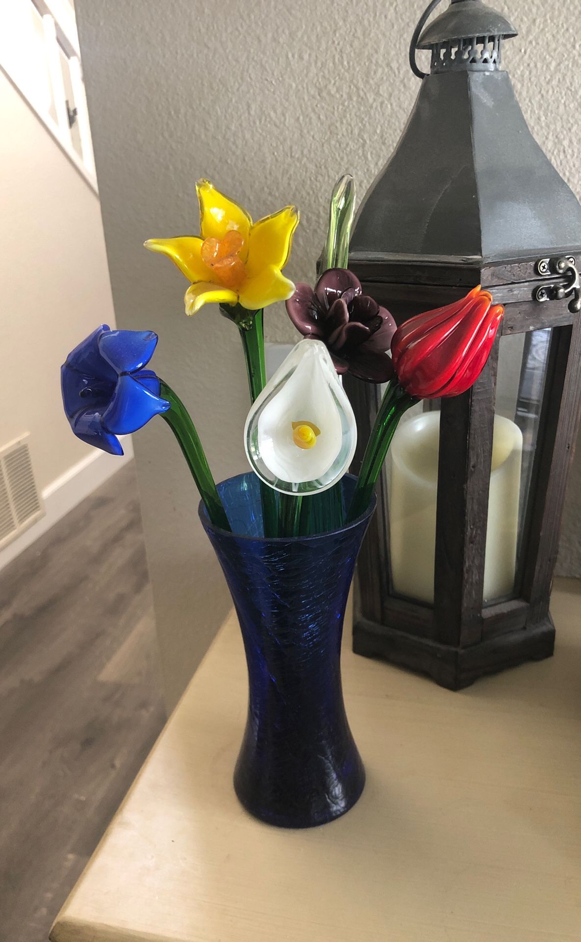 Handblown glass flowers